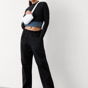 Black Trekkie High Rise Parachute Pant